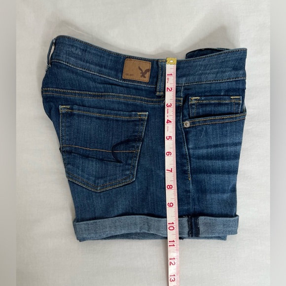 American Eagle Women's Short Size 6 Denim Short Blue Regular Cotton - Picture 5 of 7